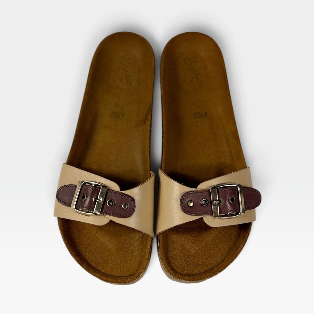 Seychelles So Far Away Slide Sandals Womens 10 Vacchetta Leather Italy Excellent